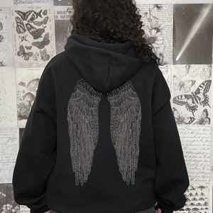 Y2k Hoodie Goth Hoodie Grunge Hoodie Alt Hoodie Plus Size Goth Streetwear Hoodie Gothic Hoodie Goth Clothes Edgy Hoodie Gothic Clothes