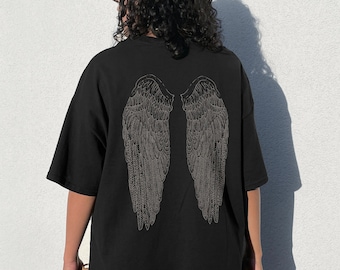Angel Core Clothing Angel Wings Shirt Fairy Core Dark Academia Y2K Emo Shirt Grunge Aesthetic Alt Oversized Shirt Edgy Goth Occult Clothes