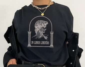 Dark Academia Clothing Light Academia Clothing Dark Academia Bookish Tee Shirt Bookish Clothes Indie Clothes Aesthetic T Shirt Greek Statue