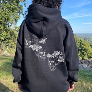 Goth Hoodie Skull Hoodie Gothic Hoodie Grunge Hoodie Skeleton Hoodie Plus Size Goth Y2k Hoodie Goth Clothes Edgy Hoodie Gothic Clothes