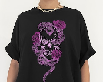 Goth Oversized tshirt Alt Clothing e girl Clothing Plus Size Goth Top Grunge Emo Punk Edgy Clothes Skull Skeleton Vintage Aesthetic Graphic