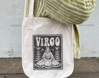 Virgo Aesthetic Tote Bag Trendy Tote Bag Zodiac Gift Virgo Birthday Gift Astrology Clothing Indie Clothes Cute Organic Cotton Market Bag