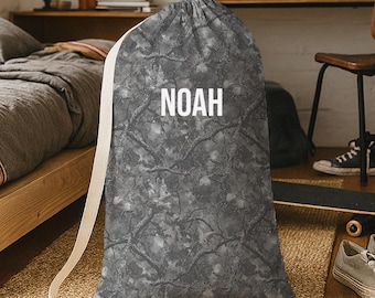 Personalized Laundry Bag Monogrammed Laundry Basket College Laundry Hamper Boy Dorm Decor Graduation Gift for Seniors Camp Laundry Basket