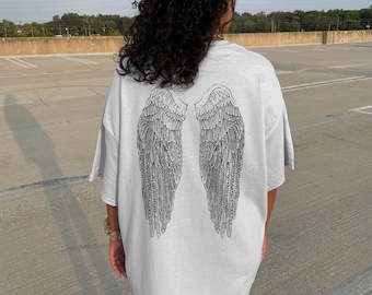 Angel Core Y2k Oversized tshirt Y2k Clothes Y2k Fashion Angel Wings Shirt Fairy Core Dark Academia Grunge Aesthetic Alt Edgy Emo Goth