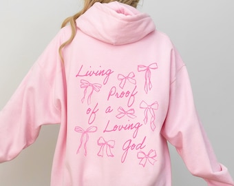 Christian Coquette Hoodie Pink Christian Hoodie Jesus Hoodie For Women Christian Sweatshirt Christian Bible Verse Sweatshirt Jesus Apparel