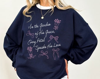 Christian Coquette Sweatshirt Roze Christian Sweatshirt Strik Christian Sweater Jesus Sweatshirt Esthetische Trendy Preppy Christian Crewneck