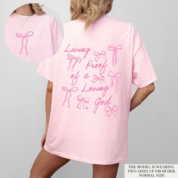 Christian Coquette Tee Pink Christian Shirt Oversized Jesus Shirt Graphic Tee For Women Christian Bible Verse Clothing Jesus Apparel