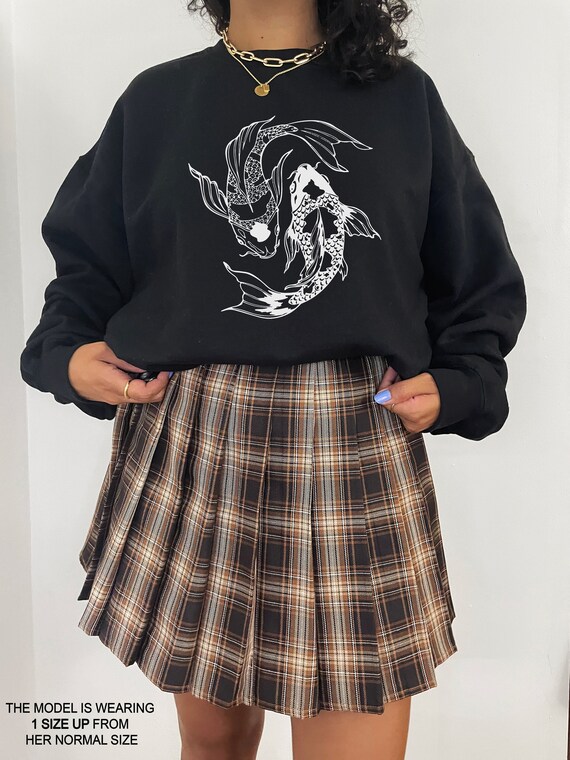 Koi Fish Shirt Aesthetic Japanese Streetwear Indie Clothing Vintage Oversized Crewneck Sweatshirt Alt Grunge Edgy Mall Goth Clothing Y2K