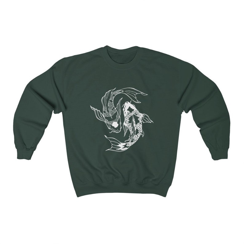 Koi Fisch Shirt Aesthetic Japanese Streetwear Indie Kleidung Vintage Oversized Crewneck Sweatshirt Alt Grunge Edgy Mall Goth Kleidung Y2K Bild 6