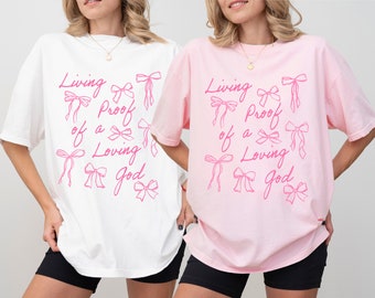 Christian Coquette Tee Pink Jesus Shirt Christian Shirt Oversized Jesus Graphic Tee For Women Christian Bible Verse Clothing Jesus Apparel