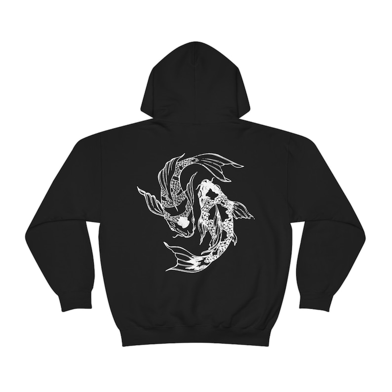 Goth Hoodie Grunge Hoodie Vintage Hoodie Oversized Hoodie Y2k Hoodie Koi Fish Hoodies Japanese Hoodie Gothic Clothes Emo Punk Hoodie image 6