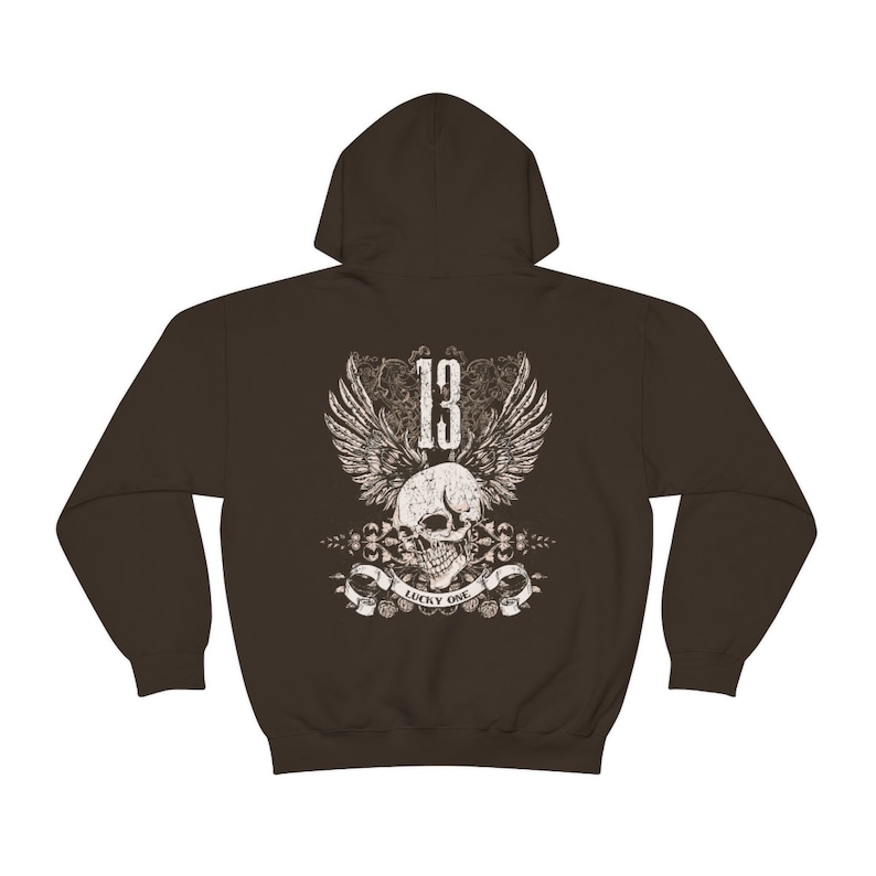Goth Hoodie Brown Hoodie Skull Hoodie Gothic Hoodie Skeleton Hoodie Plus Size Goth Oversized Vintage Y2k Hoodie Romantic Soft Goth Grunge image 6