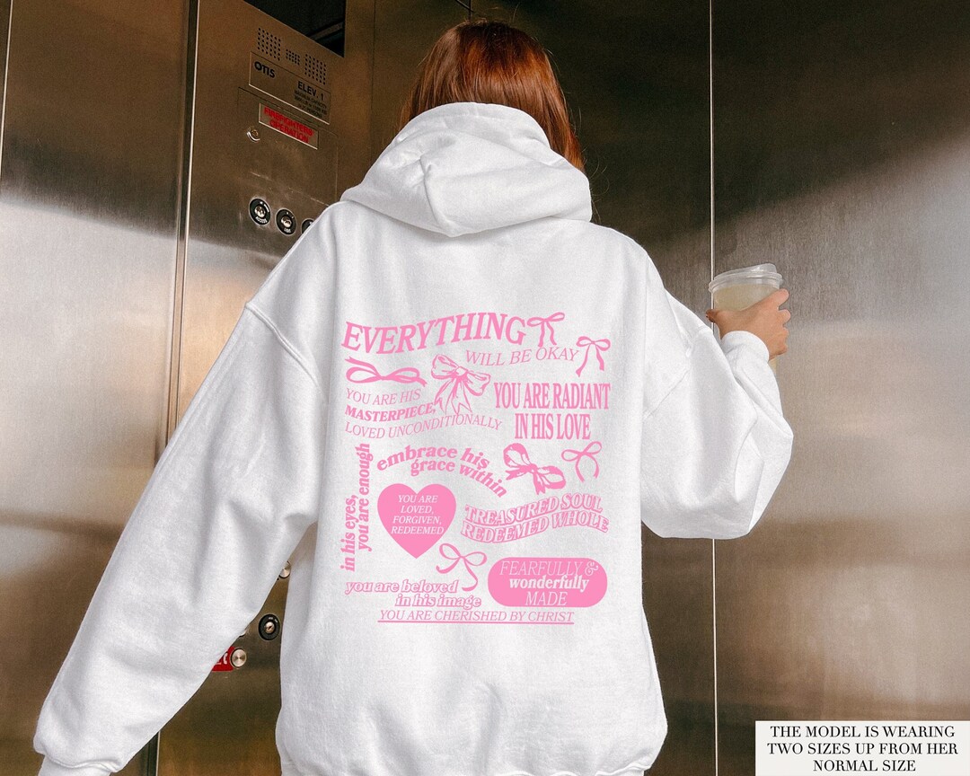 Christian Coquette Hoodie Pink Christian Hoodie Jesus Hoodie Bow Hoodie
