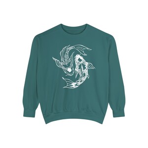 Koi Fish Sweatshirt Japanese Streetwear Crewneck Sweatshirt Oversized Comfort Colors Graphic Vintage Sweatshirt Cute Crewneck Alt Clothing image 5