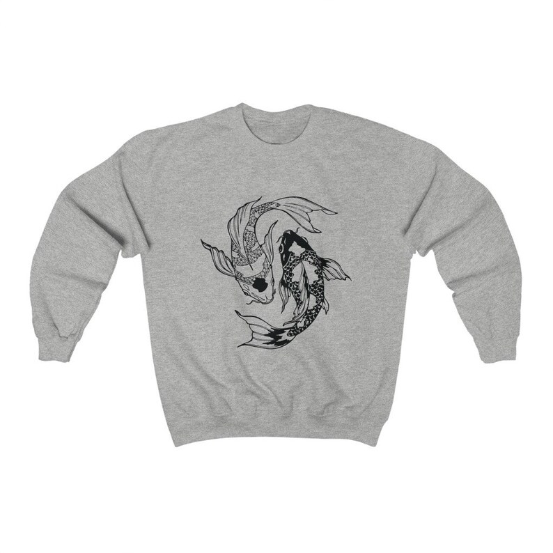 Koi Fisch Shirt Aesthetic Japanese Streetwear Indie Kleidung Vintage Oversized Crewneck Sweatshirt Alt Grunge Edgy Mall Goth Kleidung Y2K Bild 7