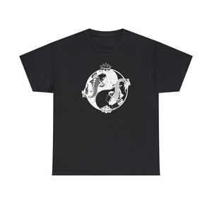 Koi Fish Shirt Oversized Shirt Japanese Shirt Edgy Graphic Tee Japanese Streetwear Alt Clothing Grunge Clothes Goth Clothes Plus Size Goth image 3