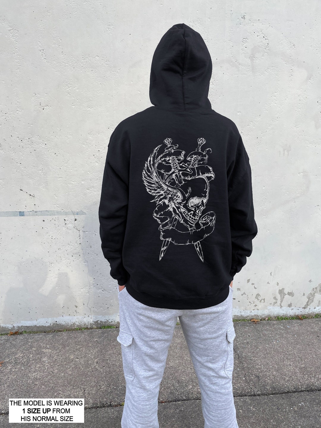 Black Halloween Skeleton Themed Hoodie main image 1