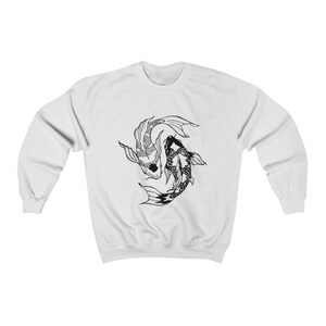 Koi Fisch Shirt Aesthetic Japanese Streetwear Indie Kleidung Vintage Oversized Crewneck Sweatshirt Alt Grunge Edgy Mall Goth Kleidung Y2K Bild 5