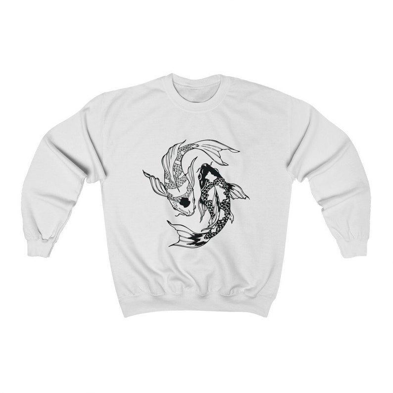 Koi Fisch Shirt Aesthetic Japanese Streetwear Indie Kleidung Vintage Oversized Crewneck Sweatshirt Alt Grunge Edgy Mall Goth Kleidung Y2K Bild 5