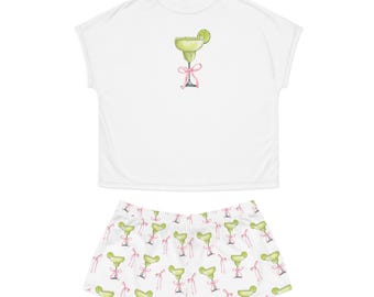 Margarita Pajamas Bridesmaid Pajamas Pink Bow Pajamas Coquette Pajamas Girly Matching Pajama Set Pajamas Gift For Her Cute PJ Set Women