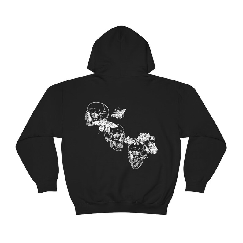 Goth Hoodie Skull Hoodie Gothic Hoodie Grunge Hoodie Skeleton Hoodie Plus Size Goth Y2k Hoodie Goth Clothes Edgy Hoodie Gothic Clothes image 5