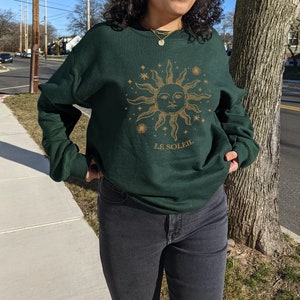 Celestial Shirt Sun and Moon Shirt Sun Crewneck Alt Clothing Aesthetic Hoodie Indie Clothing Light Academia Oversized Sweatshirt Vintage image 2