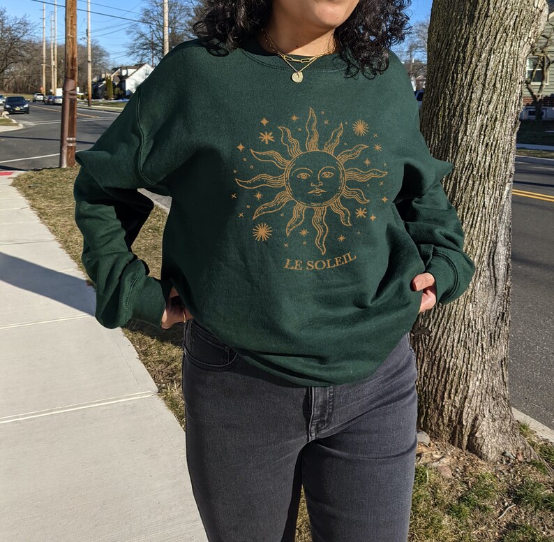 Celestial Shirt Sun and Moon Shirt Sun Crewneck Alt Clothing Aesthetic Hoodie Indie Clothing Light Academia Oversized Sweatshirt Vintage image 2