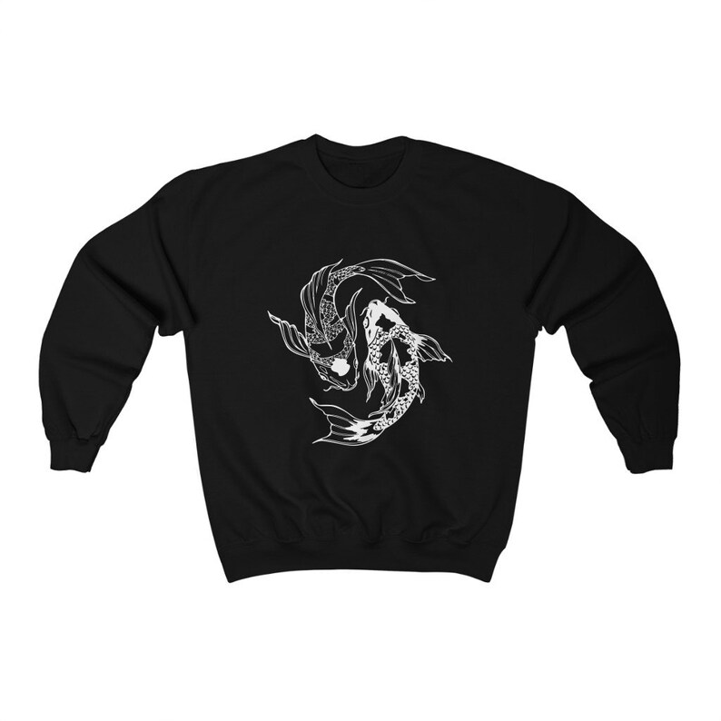 Koi Fisch Shirt Aesthetic Japanese Streetwear Indie Kleidung Vintage Oversized Crewneck Sweatshirt Alt Grunge Edgy Mall Goth Kleidung Y2K Bild 4
