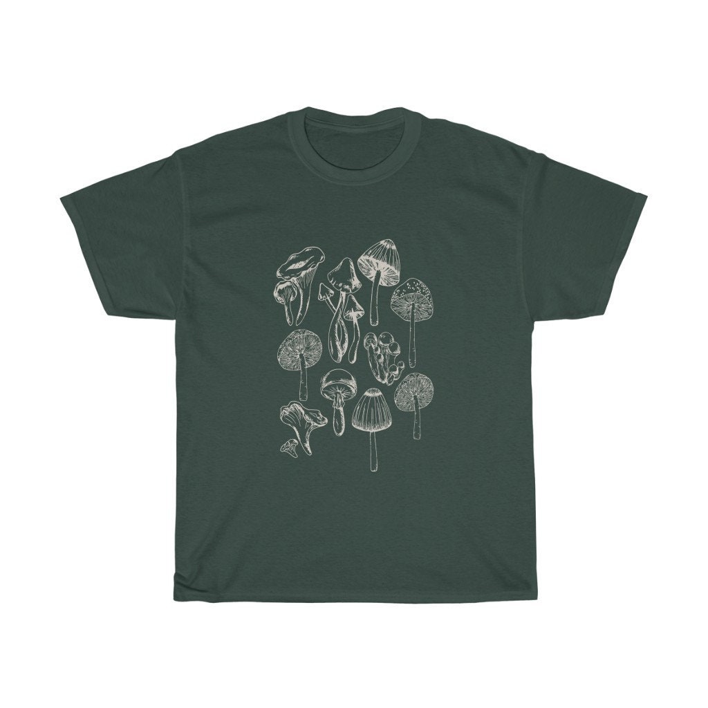 Tuislay Mushroom Shirt - Oversized Vintage Graphic Tee For Women - Y2K Cottagecore Aesthetic