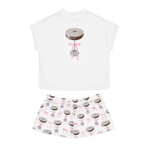 Espresso Martini Pink Bow Coquette Pajamas Balletcore Pajamas Girly Matching Pajama Set Bridesmaid Pajamas Gift For Her Cute PJ Set Women