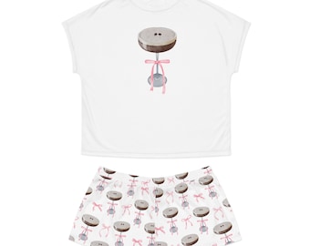 Espresso Martini Pink Bow Coquette Pajamas Balletcore Pajamas Girly Matching Pajama Set Bridesmaid Pajamas Gift For Her Cute PJ Set Women