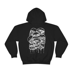 Goth Hoodie Skeleton Hoodie Skull Hoodie Plus Size Goth Gothic Hoodie Y2k Hoodie Goth Clothes Grunge Hoodie Edgy Hoodie Gothic Clothes image 6