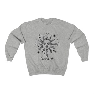Celestial Shirt Sun and Moon Shirt Sun Crewneck Alt Clothing Aesthetic Hoodie Indie Clothing Light Academia Oversized Sweatshirt Vintage image 7