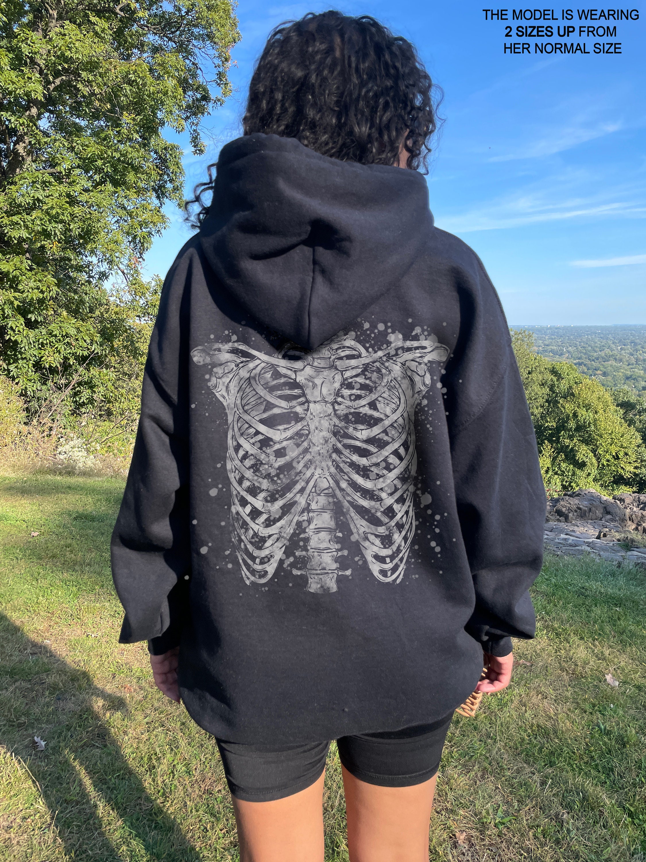 Skeleton Hoodie Goth Hoodie Grunge Hoodie Skull Hoodie Gothic