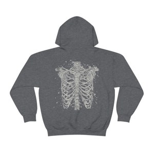 Skeleton Hoodie Goth Hoodie Grunge Hoodie Skull Hoodie Gothic Clothes Plus Size Goth Gothic Hoodie Y2k Hoodie Goth Clothes Edgy Hoodie image 7
