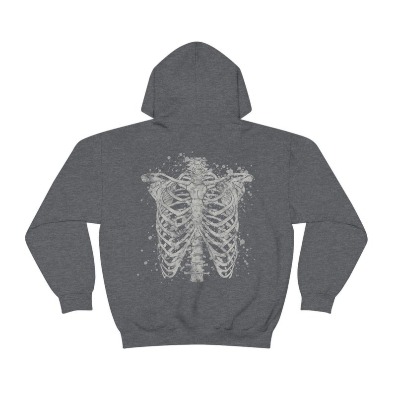 Skeleton Hoodie Goth Hoodie Grunge Hoodie Skull Hoodie Gothic Clothes Plus Size Goth Gothic Hoodie Y2k Hoodie Goth Clothes Edgy Hoodie image 7