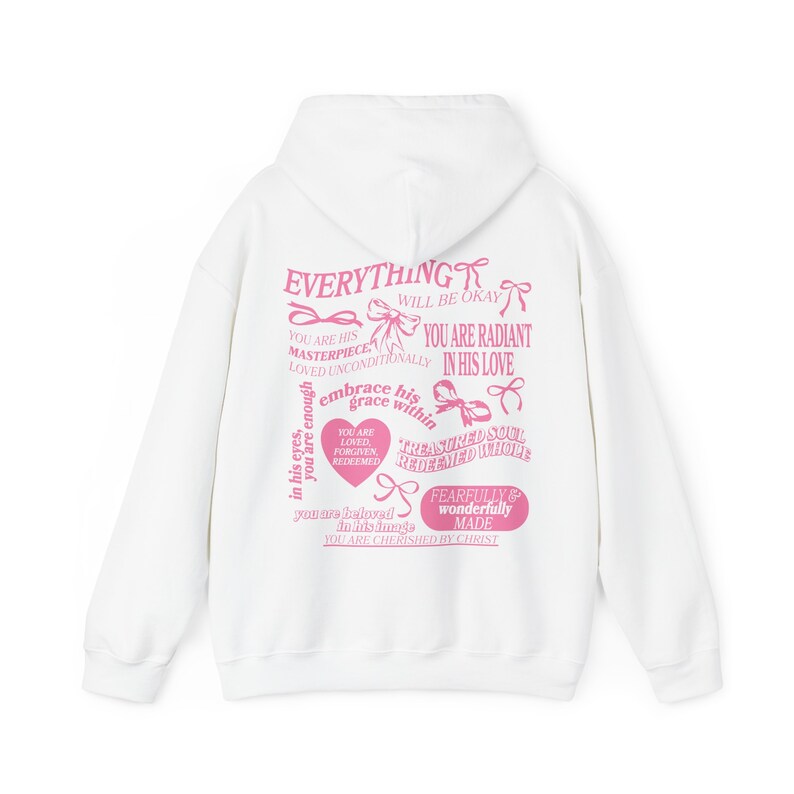 Christian Coquette Hoodie Pink Christian Hoodie Jesus Hoodie Bow Hoodie Faith Hoodie Christian Merch Christian Gifts Jesus Sweatshirt image 8