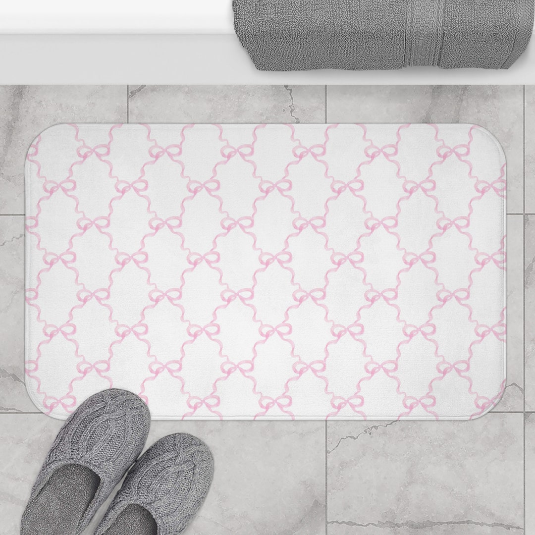 Coquette Room Decor Pink Bow Bathroom Mat Y2k Room Decor for Teens Dorm ...