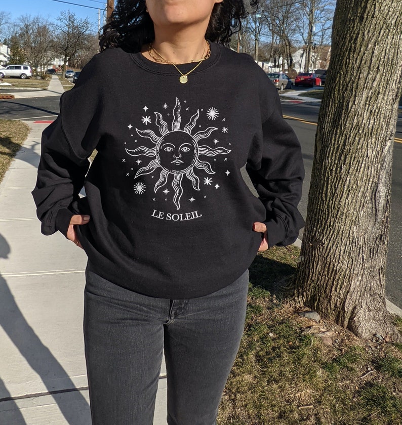 Celestial Shirt Sun and Moon Shirt Sun Crewneck Alt Clothing Aesthetic Hoodie Indie Clothing Light Academia Oversized Sweatshirt Vintage image 3
