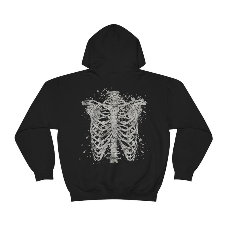 Skeleton Hoodie Goth Hoodie Grunge Hoodie Skull Hoodie Gothic Clothes Plus Size Goth Gothic Hoodie Y2k Hoodie Goth Clothes Edgy Hoodie image 5