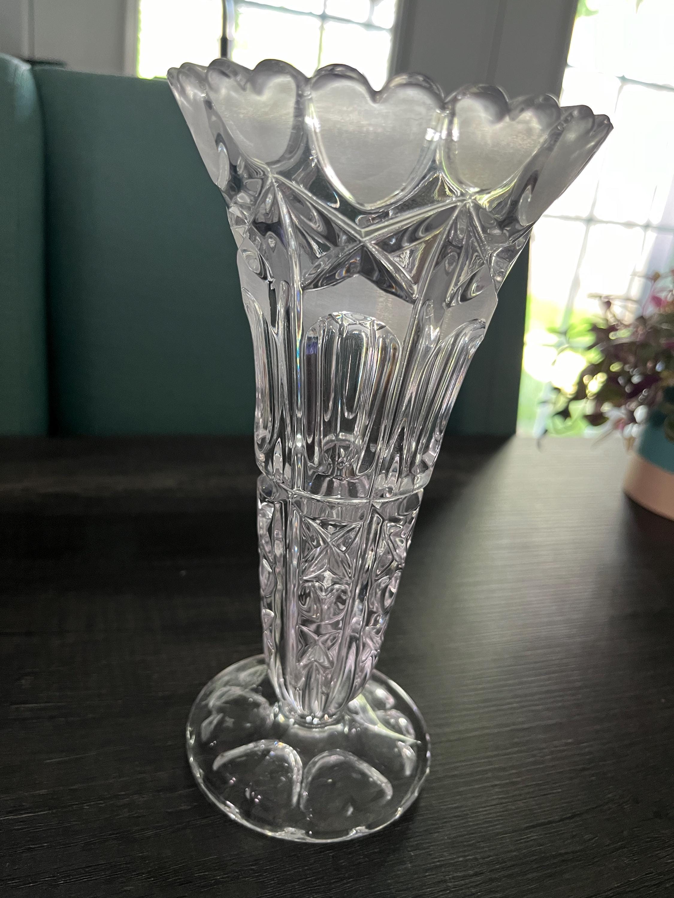 花瓶　ドイツ　hamburg　Echt Bleikristall Vintage ECHT BLEIKRISTALL 24% Lead Crystal Vase 8