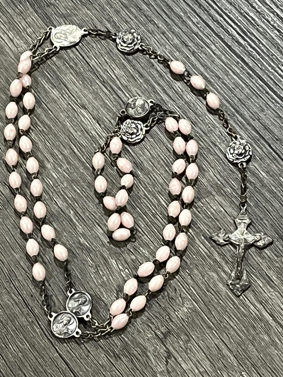 Vintage St. Therese of Lisieux Rosary With Pink Beads and Roses on ...