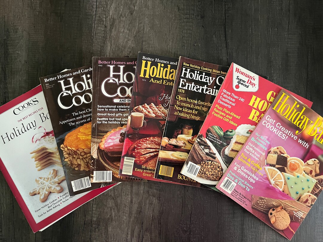 Lot of 7 Christmas Holiday Cooking and Baking Magazines Cookbooks