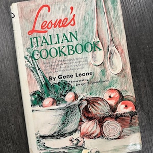LEONE&#39;S ITALIAN Cookbook by Gene Leone 1967 1st Edition Book Club Vintage Old Italian Recipes Cook Book