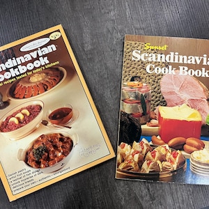 2 Vintage Scandinavian Cookbook: 1982 Scandinavian Cookbook by Culinary Arts Institute and Sunset Cookbook Series Vintage Recipes