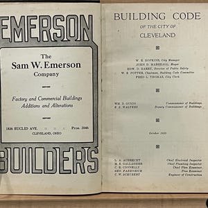 1925 Building Code of the City of Cleveland Packed with Old Advertisements Antique Book