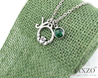 LovelyJewelry Celtic Friendship Claddagh Best Friend Charm Emerald Green Crystal Beads For Bracelet