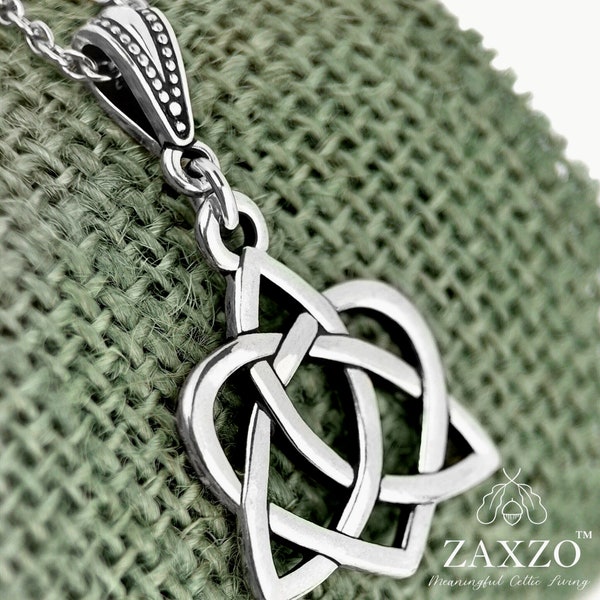 Celtic Sister Knot Silver Necklace with Medium Size Pendant. Irish Friendship Wedding Gifts. Ireland Best Friends Symbol Jewelry.