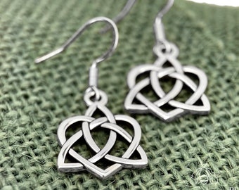 Celtic Sister Knot Earrings on Hypoallergenic Wire Option. Irish Bridesmaid Gift.