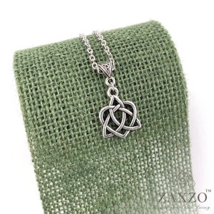 Silver Celtic Sister Knot Charm Necklace. Gaelic Pendant - Etsy